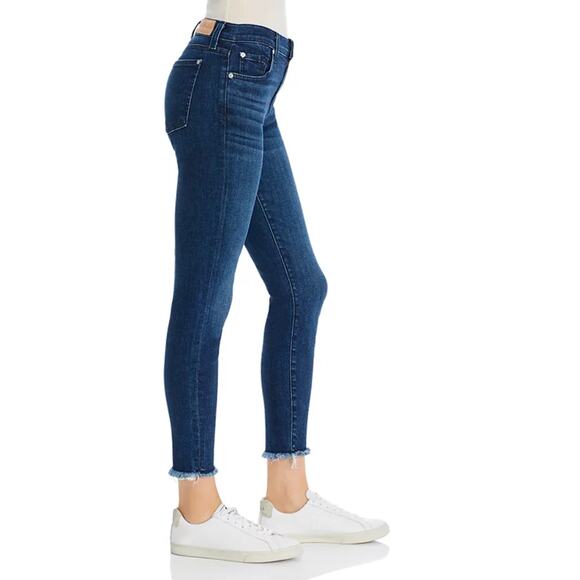 7 For All Mankind Luxe Vintage High Rise Raw Hem Ankle Skinny Jeans Size‎ 23 - Picture 3 of 7